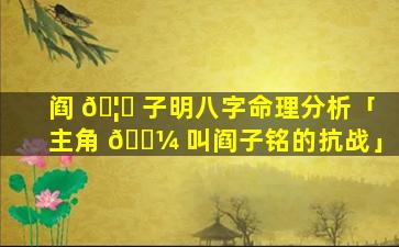 阎 🦅 子明八字命理分析「主角 🐼 叫阎子铭的抗战」